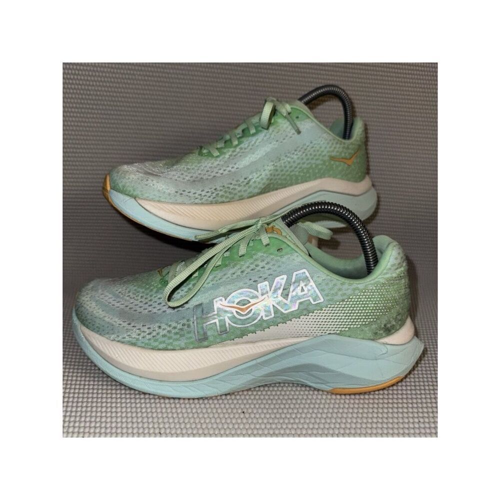 Hoka One One Mach X Green Athletic Trainer Running Shoe Women’s Size 8.5B